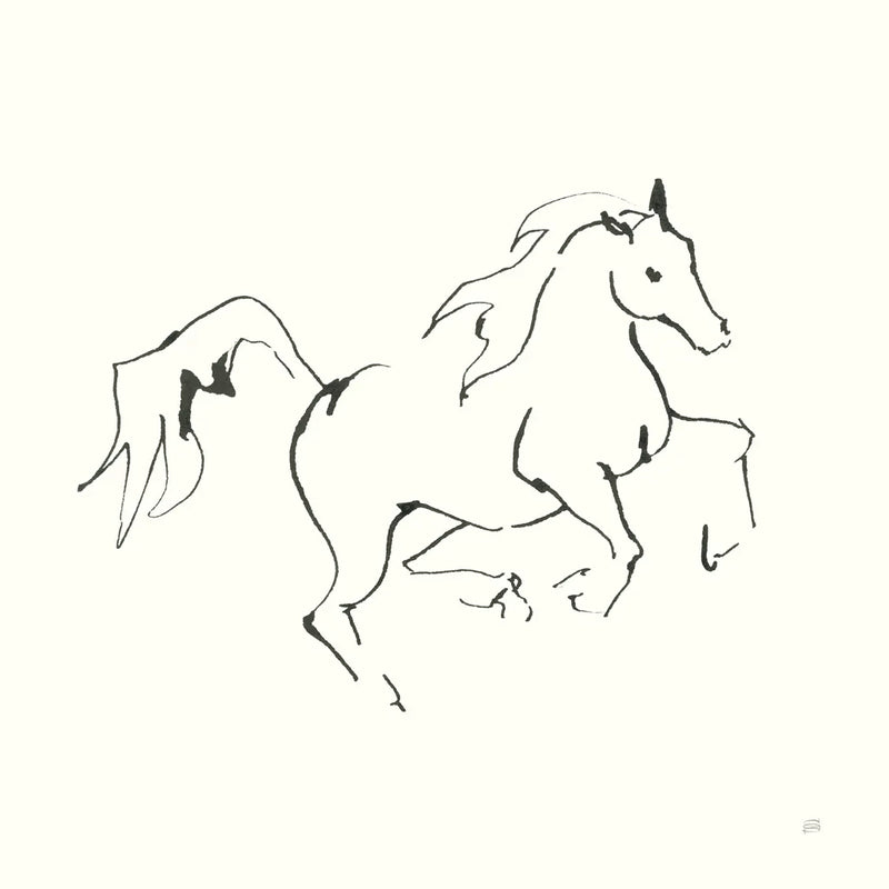 Line Horse V by Chris Paschke. SKU 62493a. Archival Giclee Fine art print for wall decor.