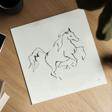 Line Horse V by Chris Paschke. Shown as a detailed flat fine art print, highlighting archival giclee quality. Available as an archival giclee rolled canvas, fine art paper, or poster print. SKU 62493a.