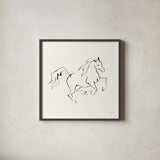 Line Horse V by Chris Paschke. Shown in a sleek black glass frame for a contemporary gallery look. Available as an archival giclee rolled canvas, fine art paper, or poster print. SKU 62493a.