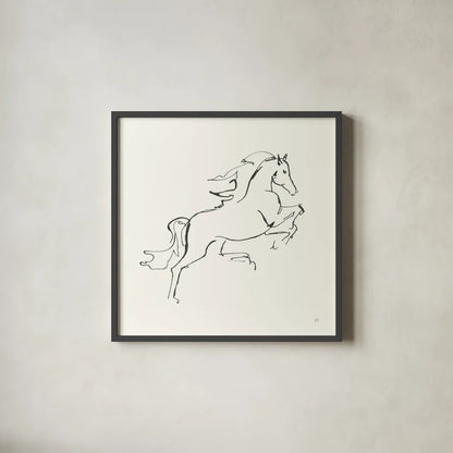 Line Horse VI by Chris Paschke. Shown in a sleek black glass frame for a contemporary gallery look. Available as an archival giclee rolled canvas, fine art paper, or poster print. SKU 62494a.