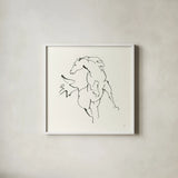 Line Horse VIII by Chris Paschke. Shown in a crisp white glass frame for a clean and minimalist style. Available as an archival giclee rolled canvas, fine art paper, or poster print. SKU 62496a.