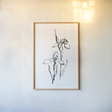 Line Iris II by Chris Paschke. shown as a paper print in a natural frame. Available as a archival giclee rolled canvas, fine art paper, or poster print. SKU 64190h.