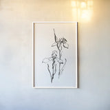 Line Iris II by Chris Paschke. shown as a paper print in a white frame. Available as a archival giclee rolled canvas, fine art paper, or poster print. SKU 64190h.