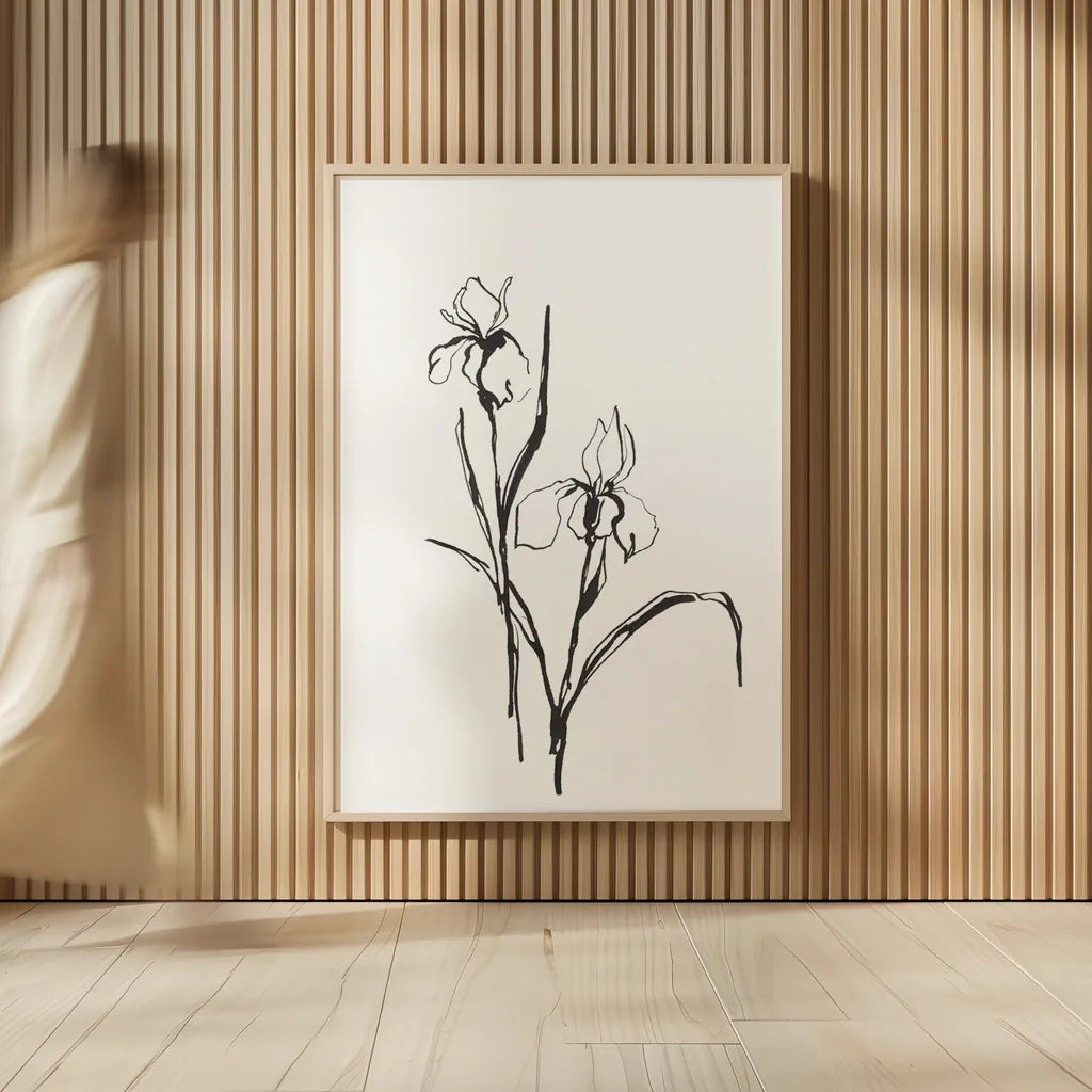 Line Iris III by Chris Paschke. shown as over sized large wall art. Available as an archival giclee rolled canvas, fine art paper, or poster print. SKU 64191h.
