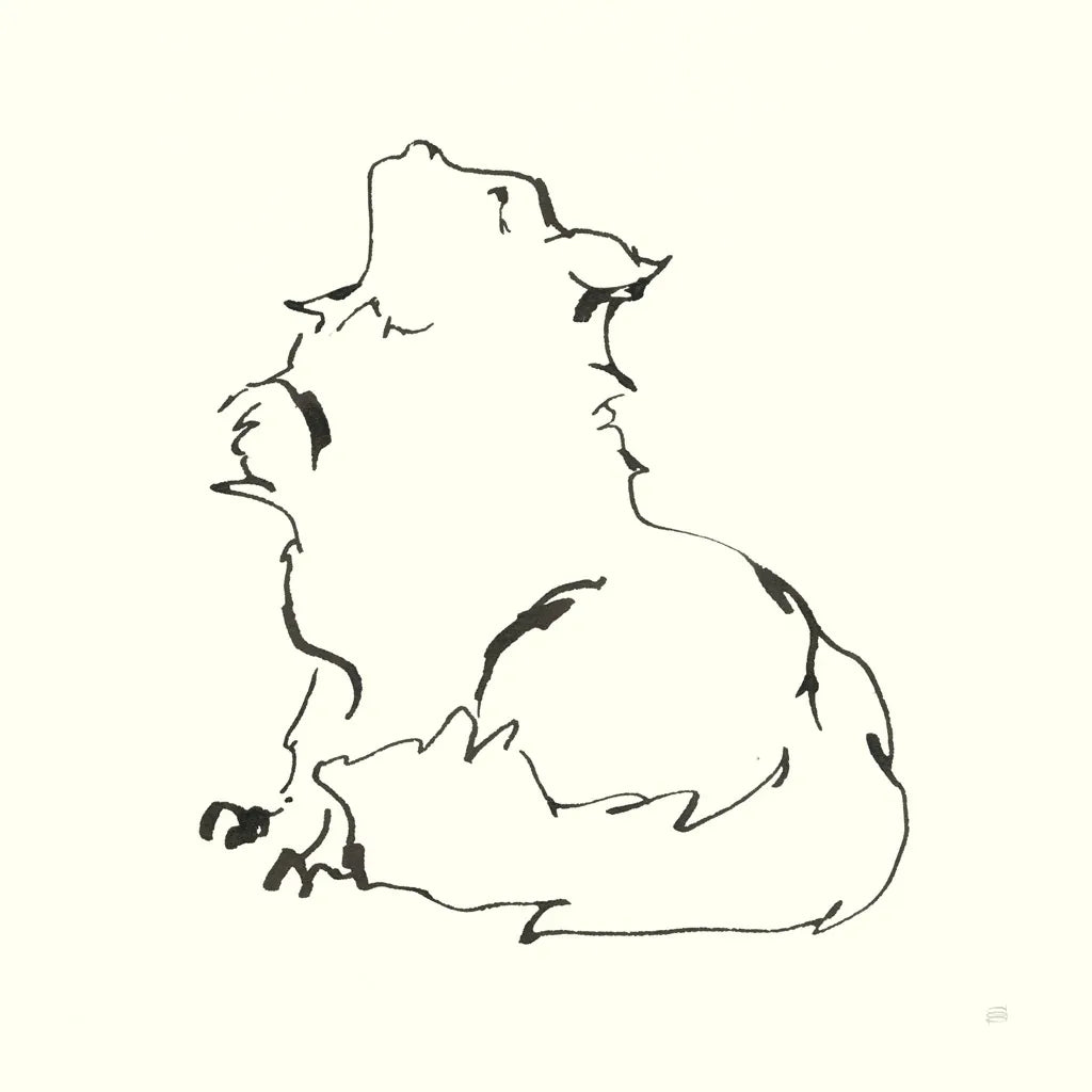 Line Kitten I by Chris Paschke. SKU 58636a. Archival Giclee Fine art print for wall decor.