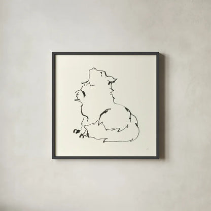 Line Kitten I by Chris Paschke. Shown in a sleek black glass frame for a contemporary gallery look. Available as an archival giclee rolled canvas, fine art paper, or poster print. SKU 58636a.