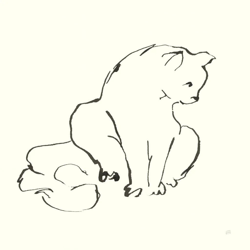 Line Kitten II by Chris Paschke. SKU 58637a. Archival Giclee Fine art print for wall decor.