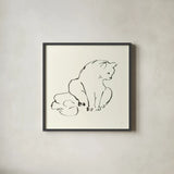 Line Kitten II by Chris Paschke. Shown in a sleek black glass frame for a contemporary gallery look. Available as an archival giclee rolled canvas, fine art paper, or poster print. SKU 58637a.