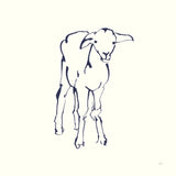 Line Lamb Navy by Chris Paschke. SKU 62296a. Archival Giclee Fine art print for wall decor.