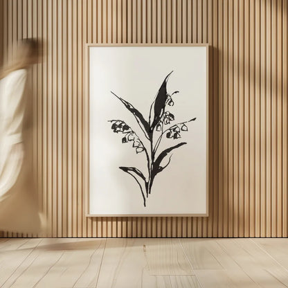 Line Lily of the Valley I by Chris Paschke. shown as over sized large wall art. Available as an archival giclee rolled canvas, fine art paper, or poster print. SKU 64184h.