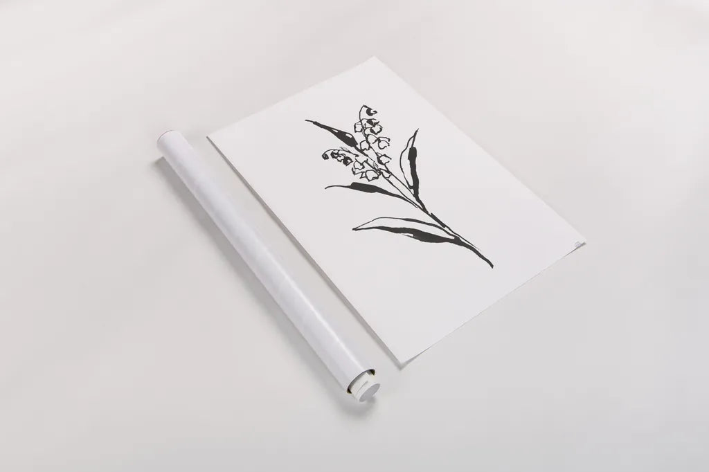 Line Lily of the Valley II by Chris Paschke. shown as a rolled paper print. Available as archival giclee rolled canvas, fine art paper, or poster print. SKU 64185h.