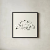 Line Pig I by Chris Paschke. Shown in a sleek black glass frame for a contemporary gallery look. Available as an archival giclee rolled canvas, fine art paper, or poster print. SKU 58319a.