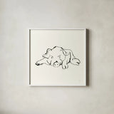 Line Pig I by Chris Paschke. Shown in a crisp white glass frame for a clean and minimalist style. Available as an archival giclee rolled canvas, fine art paper, or poster print. SKU 58319a.