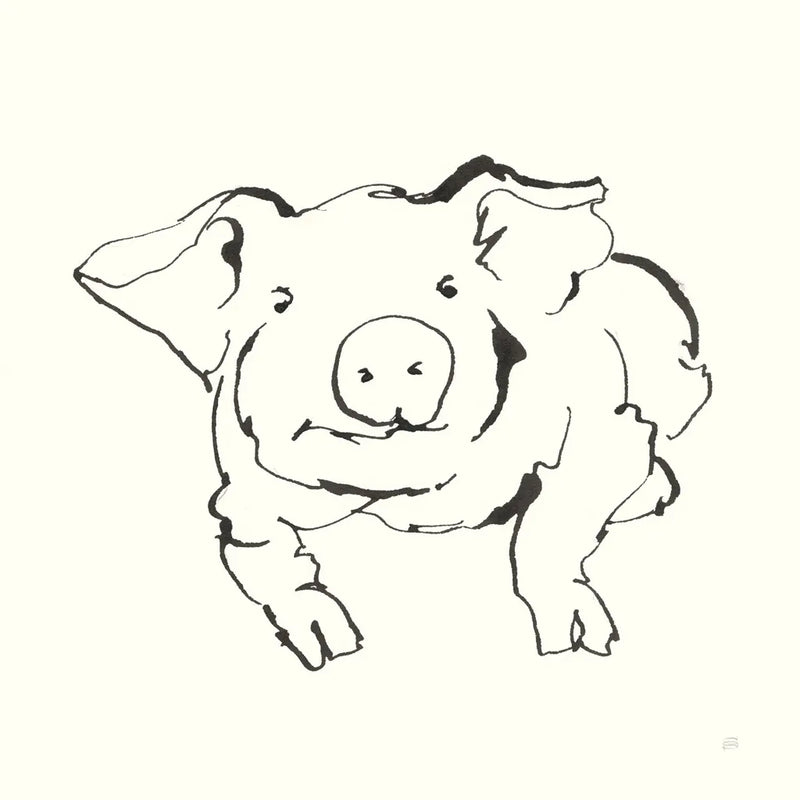 Line Pig II by Chris Paschke. SKU 58320a. Archival Giclee Fine art print for wall decor.