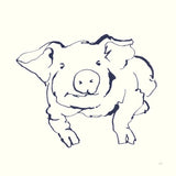 Line Pig II Navy by Chris Paschke. SKU 62293a. Archival Giclee Fine art print for wall decor.