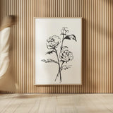Line Ranunculus I by Chris Paschke. shown as over sized large wall art. Available as an archival giclee rolled canvas, fine art paper, or poster print. SKU 64180h.