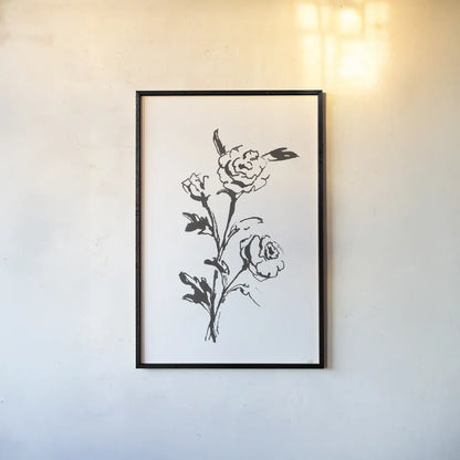 Line Ranunculus II by Chris Paschke. shown as a paper print in a black flame. Available as a archival giclee rolled canvas, fine art paper, or poster print. SKU 64181h.