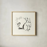 Line Squirrel by Chris Paschke. Shown in a natural wood glass frame for a timeless modern aesthetic. Available as an archival giclee rolled canvas, fine art paper, or poster print. SKU 58330a.