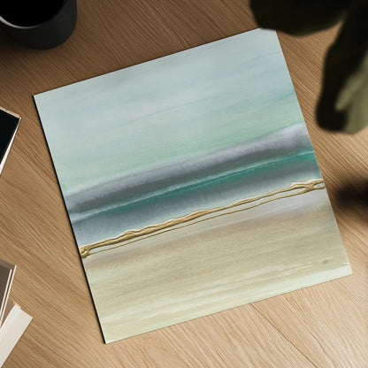 Linear Emerald I by Chris Paschke. Shown as a detailed flat fine art print, highlighting archival giclee quality. Available as an archival giclee rolled canvas, fine art paper, or poster print. SKU 75445a.