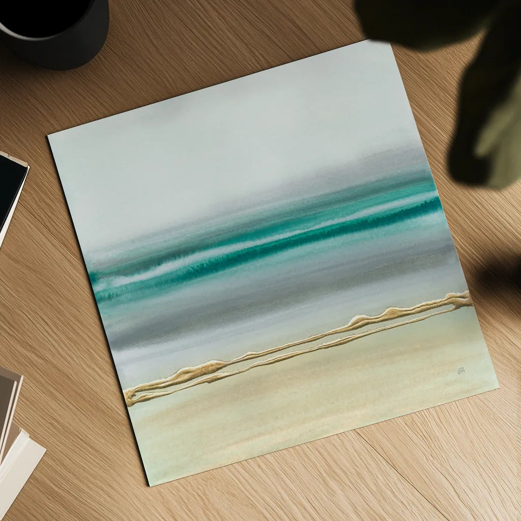 Linear Emerald II by Chris Paschke. Shown as a detailed flat fine art print, highlighting archival giclee quality. Available as an archival giclee rolled canvas, fine art paper, or poster print. SKU 75446a.