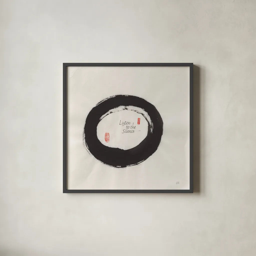 Listen To The Sile by Chris Paschke. Shown in a sleek black glass frame for a contemporary gallery look. Available as an archival giclee rolled canvas, fine art paper, or poster print. SKU 39138a.