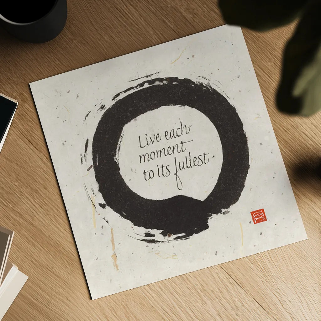 Live each Moment by Chris Paschke. Shown as a detailed flat fine art print, highlighting archival giclee quality. Available as an archival giclee rolled canvas, fine art paper, or poster print. SKU 1399a.