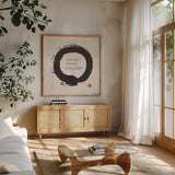 Live each Moment by Chris Paschke. Shown in a natural wood frame in a cozy modern living room. Available as an archival giclee rolled canvas, fine art paper, or poster print. SKU 1399a.