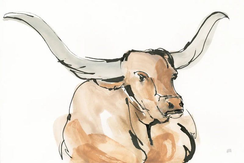 Longhorn I by Chris Paschke. SKU 53313i. Archival Giclee Fine art print for wall decor.
