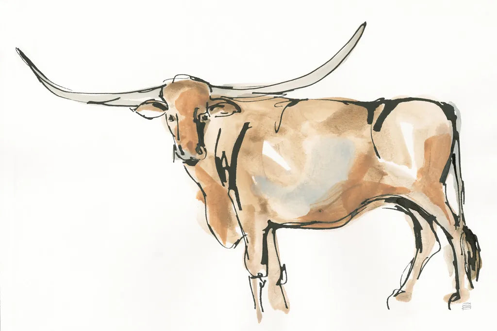 Longhorn II by Chris Paschke. SKU 53314i. Archival Giclee Fine art print for wall decor.