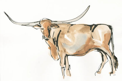 Longhorn II by Chris Paschke. SKU 53314i. Archival Giclee Fine art print for wall decor.
