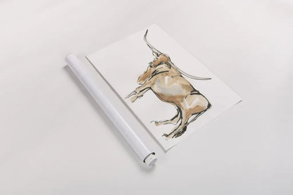 Longhorn II by Chris Paschke. shown as a rolled paper print. Available as archival giclee rolled canvas, fine art paper, or poster print. SKU 53314i.