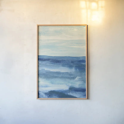 Lost in Blue by Chris Paschke. shown as a paper print in a natural frame. Available as a archival giclee rolled canvas, fine art paper, or poster print. SKU 14954h.