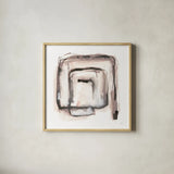 Lost in Squares I by Chris Paschke. Shown in a natural wood glass frame for a timeless modern aesthetic. Available as an archival giclee rolled canvas, fine art paper, or poster print. SKU 70671a.