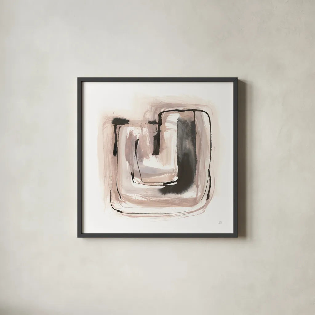 Lost in Squares IV by Chris Paschke. Shown in a sleek black glass frame for a contemporary gallery look. Available as an archival giclee rolled canvas, fine art paper, or poster print. SKU 70674a.