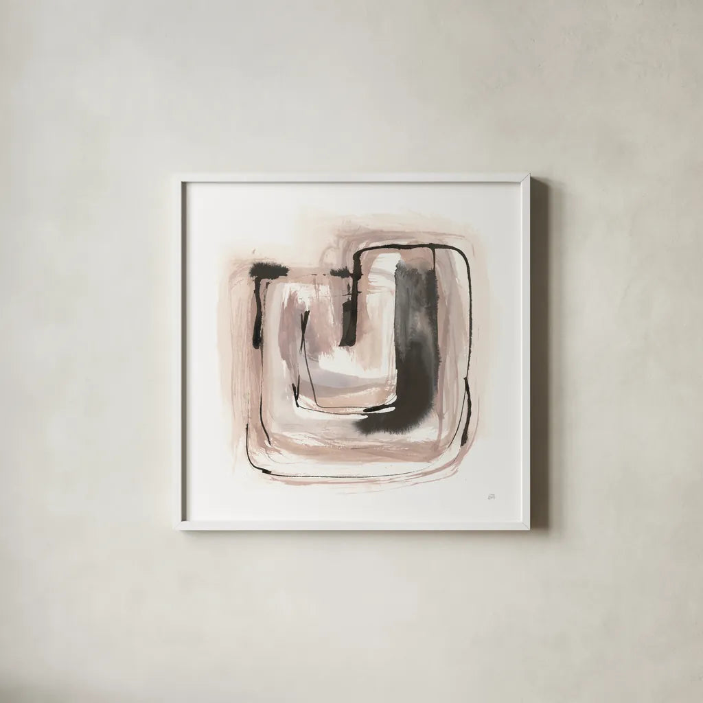Lost in Squares IV by Chris Paschke. Shown in a crisp white glass frame for a clean and minimalist style. Available as an archival giclee rolled canvas, fine art paper, or poster print. SKU 70674a.