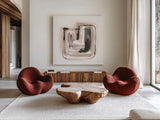 Lost in Squares IV by Chris Paschke. Shown as extra-large giant wall art in a modern living room. Available as an archival giclee rolled canvas, fine art paper, or poster print. SKU 70674a.