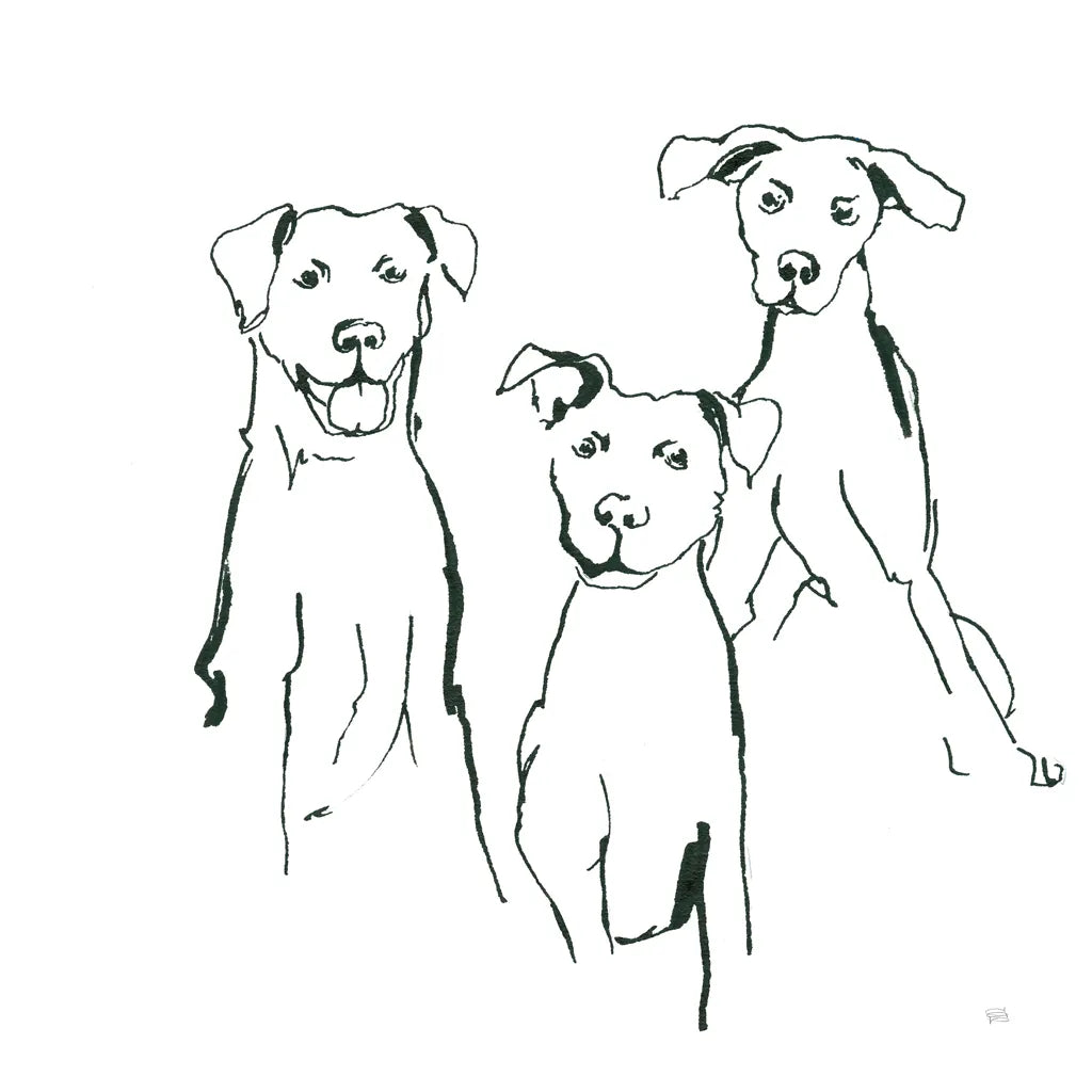 Lovable Mutts I by Chris Paschke. SKU 63401a. Archival Giclee Fine art print for wall decor.