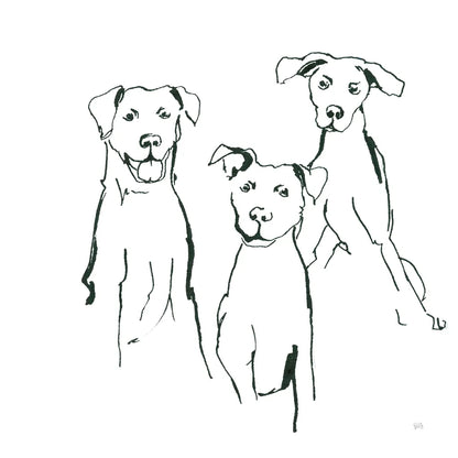 Lovable Mutts I by Chris Paschke. SKU 63401a. Archival Giclee Fine art print for wall decor.