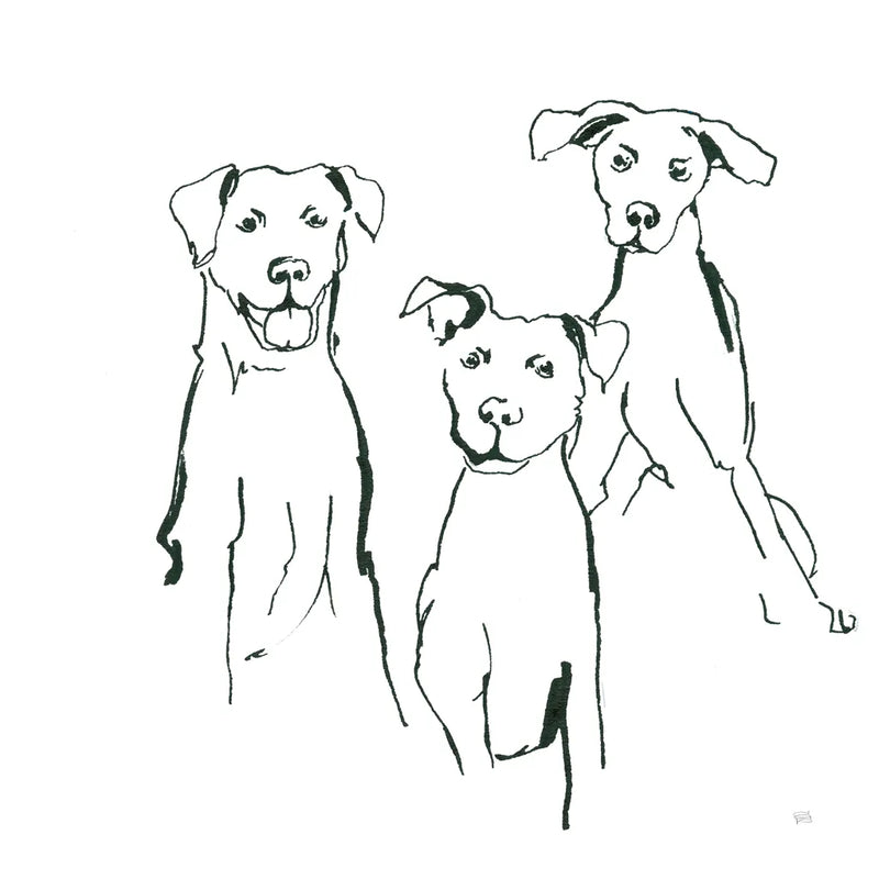 Lovable Mutts I by Chris Paschke. SKU 63401a. Archival Giclee Fine art print for wall decor.