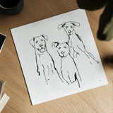 Lovable Mutts I by Chris Paschke. Shown as a detailed flat fine art print, highlighting archival giclee quality. Available as an archival giclee rolled canvas, fine art paper, or poster print. SKU 63401a.