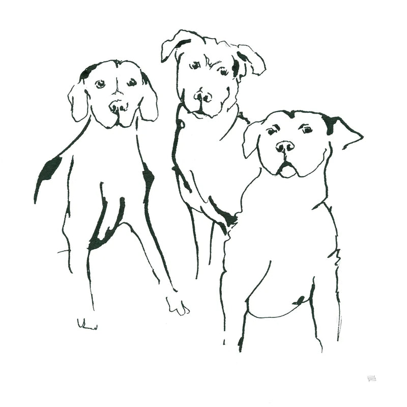 Lovable Mutts II by Chris Paschke. SKU 63402a. Archival Giclee Fine art print for wall decor.