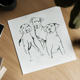 Lovable Mutts II by Chris Paschke. Shown as a detailed flat fine art print, highlighting archival giclee quality. Available as an archival giclee rolled canvas, fine art paper, or poster print. SKU 63402a.
