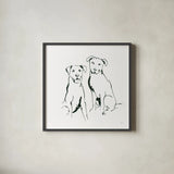 Lovable Mutts III by Chris Paschke. Shown in a sleek black glass frame for a contemporary gallery look. Available as an archival giclee rolled canvas, fine art paper, or poster print. SKU 63403a.