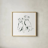 Lovable Mutts III by Chris Paschke. Shown in a natural wood glass frame for a timeless modern aesthetic. Available as an archival giclee rolled canvas, fine art paper, or poster print. SKU 63403a.