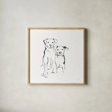 Lovable Mutts IV by Chris Paschke. Shown in a natural wood glass frame for a timeless modern aesthetic. Available as an archival giclee rolled canvas, fine art paper, or poster print. SKU 63404a.