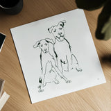 Lovable Mutts V by Chris Paschke. Shown as a detailed flat fine art print, highlighting archival giclee quality. Available as an archival giclee rolled canvas, fine art paper, or poster print. SKU 63405a.