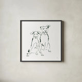 Lovable Mutts V by Chris Paschke. Shown in a sleek black glass frame for a contemporary gallery look. Available as an archival giclee rolled canvas, fine art paper, or poster print. SKU 63405a.