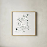 Lovable Mutts V by Chris Paschke. Shown in a natural wood glass frame for a timeless modern aesthetic. Available as an archival giclee rolled canvas, fine art paper, or poster print. SKU 63405a.