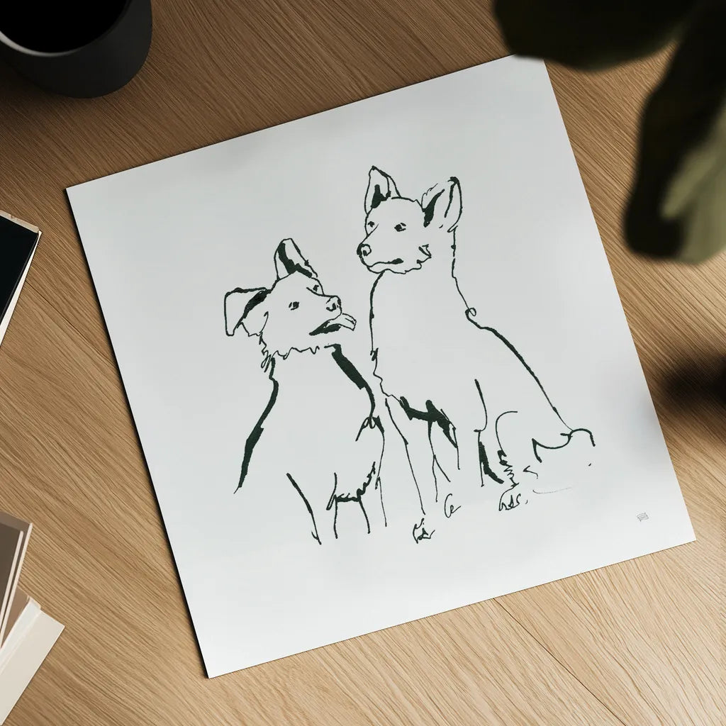 Lovable Mutts VI by Chris Paschke. Shown as a detailed flat fine art print, highlighting archival giclee quality. Available as an archival giclee rolled canvas, fine art paper, or poster print. SKU 63406a.