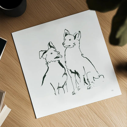 Lovable Mutts VI by Chris Paschke. Shown as a detailed flat fine art print, highlighting archival giclee quality. Available as an archival giclee rolled canvas, fine art paper, or poster print. SKU 63406a.